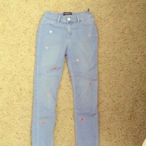 Jean with hearts on them